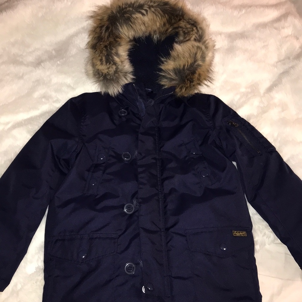 Ralph Lauren Boys Faux-Fur Trim Down Jacket